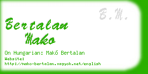 bertalan mako business card