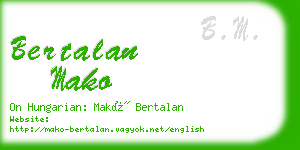 bertalan mako business card